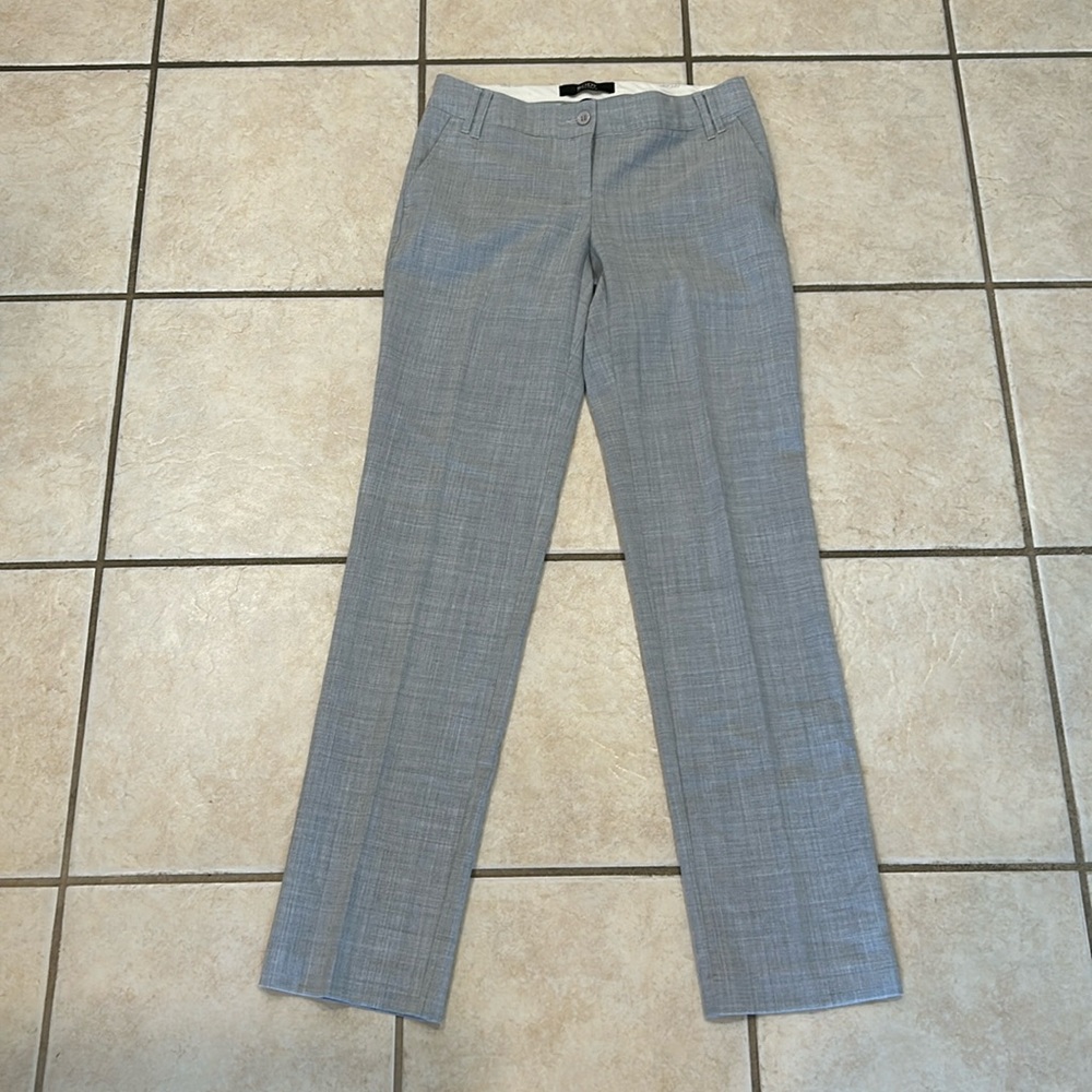Victoria's Secret Light Gray Plaid Straight Leg Trousers